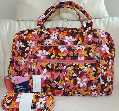 VERA BRADLEY Weekender Travel Bag Carry-on Tote Shoulder Strap - Rosa Floral NWT • $110