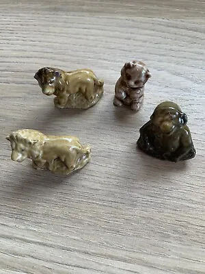 Job Lot 4 Vintage Wade Ceramic Figures 2 Lions 1 Bear & 1 Monkey READ • £8