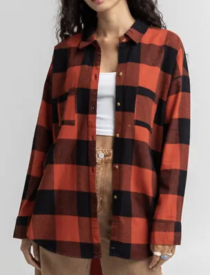 Rip Curl Sayulita Flannel Shirt Red Black Plaid XL • $51.09