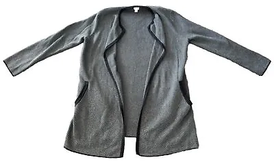 J Crew Vanessa Sweater Jacket Herringbone Gray Open Cardigan Womens Small • $19.99