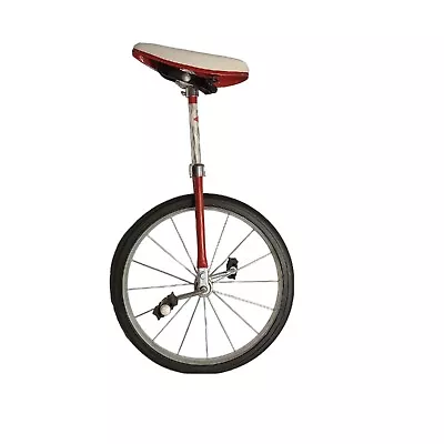 Vintage Stelber Unicycle Retro Red With White Seat 18  Wheel. • $89.99