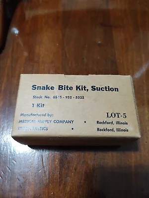 NOS--Vintage U.S. Snake Bite Kit Suction  6545-952 5325 Mine Safety--In Box • $27.27