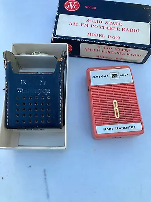 Vintage Omegas Deluxe Eight Transistor Radio Orange '62 Case R 200 Plays Great • $19.99