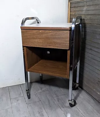 Vintage Mid Century Modern Industrial Rolling Medical Cart Nightstand Bauhaus • $333