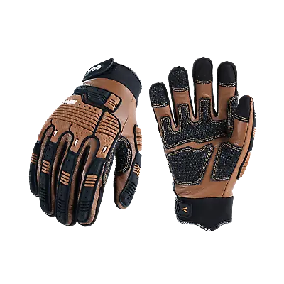 Vgo Cow Leather Work Gloves Impact Mechanic GlovesWater Repellent (CA7722IP) • $28.03