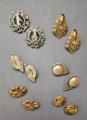 Vintage Lot Sarah Coventry  Earrings  Leaf Cabochon • $8.25