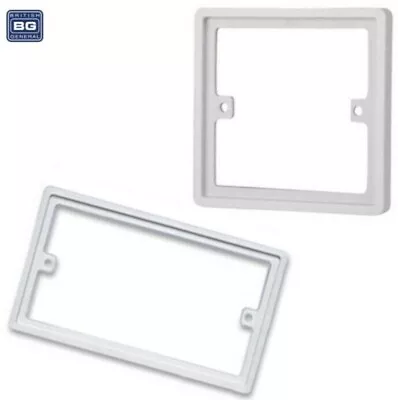 BG 10mm Single Double 1 / 2 Gang Spacer Frame Light Switch Socket Back Box Plate • £3.99