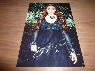 SOPHIE TURNER Signed 12X8 Photo GAME OF THRONES + COA • £50