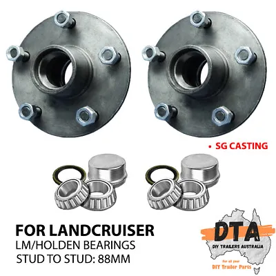 Lazy Hubs 5 Stud For Landcruiser Trailer Kit With LM/Holden Bearings SG Casting • $87.50