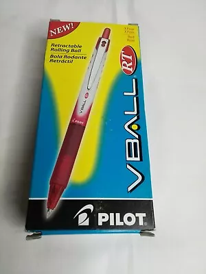 Pilot VBall RT Retractable Rolling Ball Pens Extra Fine Point Red 12 In A Box • $23.90