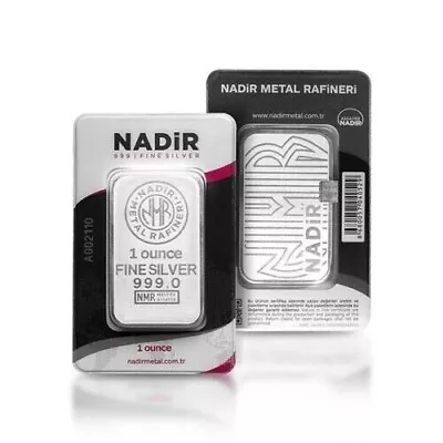 1 Oz Silver Bar Nadir Metal Rafineri NMR - .999 Fine In Assay • $38