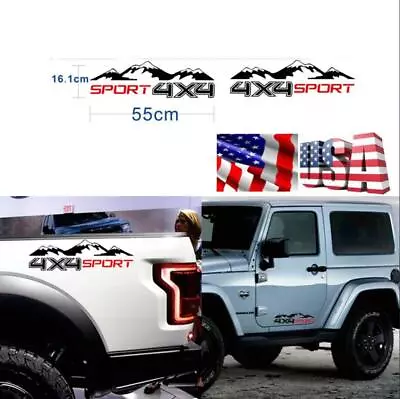 Black Pickup Car Sticker 4X4 OFF ROAD Mountain Vinyl Decal Side Door Sport • $12.96