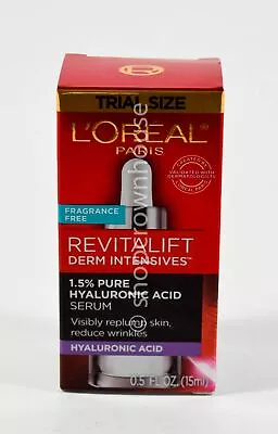 Loreal REVITALIFT Derm Intensives .5oz Trial 1.5% Pure HYALURONIC ACID SERUM Ff • $12.95