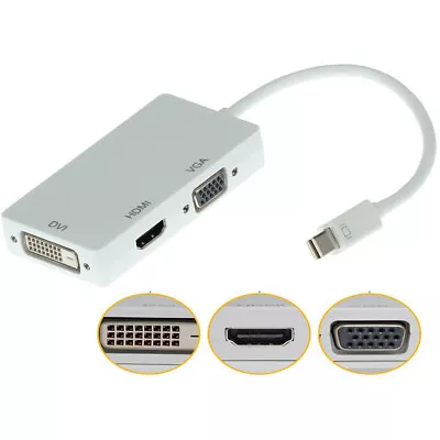 HDMI/VGA/DVI Adapter For Mac Macbook Air Pro Thunderbolt DP To HDMI • $6.30