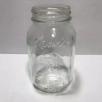 VINTAGE MOM'S MASON Canning JAR QUART CLEAR GLASS HOME PRODUCTS COLUMBUS OHIO • $4.29
