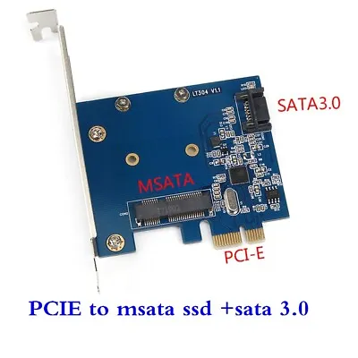 PCI-E To MSATA SSD+SATA3 Combo Expansion Converter Adapter PCIe To SATAIII Card • $16.10