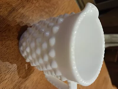 VINTAGE Small Milk Glass Hobnail Creamer Pitcher 3 Inches Tall • $7