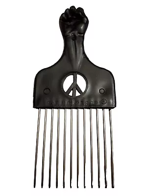 Vintage 1970's Hair Afro Styling Pick Fist Peace Sign Metal Plastic Black Power  • $34.95