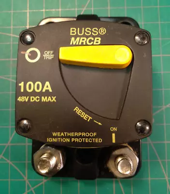 BUSS MRCB 100A 48V Weatherproof Circuit Breaker - 187100F-03-1 • $19.95