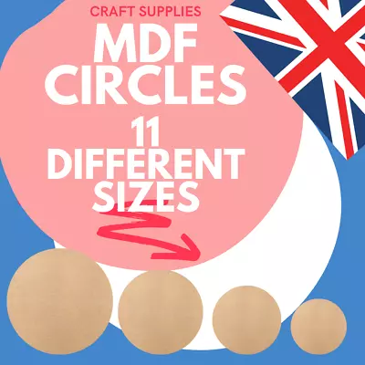 Wooden MDF Circle Shape Craft Tag Blank Decoration 1cm To 15cm. Craft Materials • £2.70