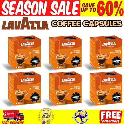 6x Lavazza A Modo Mio Delizioso Coffee Pods Capsules 16pk Boxes 96 Capsules/pods • $74.51