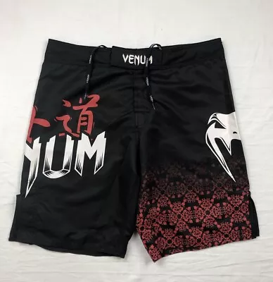 Venum MMA Fight Shorts Mens Size 38 XXL Black Drawstring Boxing UFC Training • $29