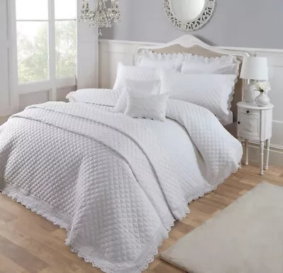 Vantona Byzantium Schiffli Lace Bedding Set - White (Sold Separately) • £39.99