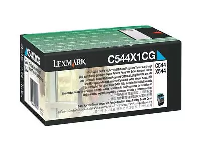 Genuine Lexmark Cyan Toner Cartridge C544X1CG C544 C546 X544 A- VAT Inc • £15.97