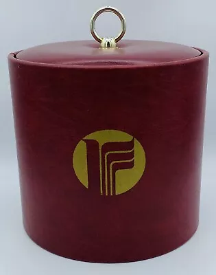 Vintage Georges Briard Ice Bucket Red Burgundy Vinyl W/ Gold Logo Mid Century • $15