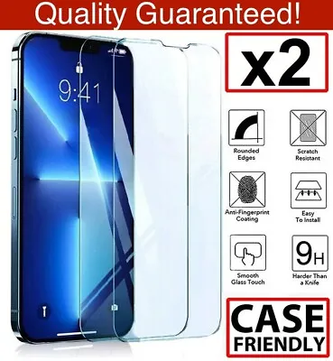 2x Tempered Glass Screen Protector IPhone 15 14 13 12 11 Pro Max XS X SE 8 Plus • $5.99