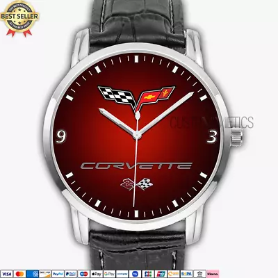 Chevrolet Corvette Emblem Logo CVT15 Quartz Watch Analog Men's Wristwatch • $38.99