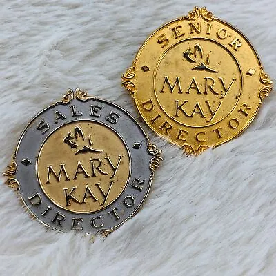Mary Kay Sales & Senior Director Lapel Pin In Silver & Gold Tone W/ Ornate Trim • $9.99