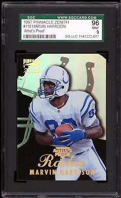 1997 MARVIN HARRISON Zenith ARTIST PROOF ROOKIE SGC 96 Mint • $15