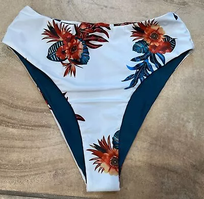 Zaful Women’s Small Teal Floral High Waist Bikini Bottom X • $9.99