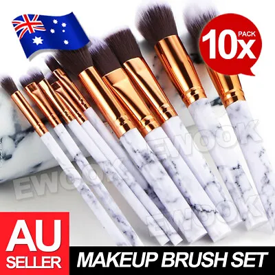 $6.95 • Buy 10pcs Professional Makeup Brush Set Foundation Blusher Cosmetic Make-up Brushes