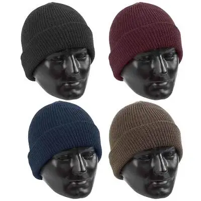 US Army Style Watch Cap 100% Wool Warm Military Bob Hat - One Size Fits All • £9.75