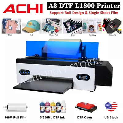 A3 DTF Printer Direct To Film T-shirt Flatbed Heat Transfer EPSON L1800 & Oven • $2599