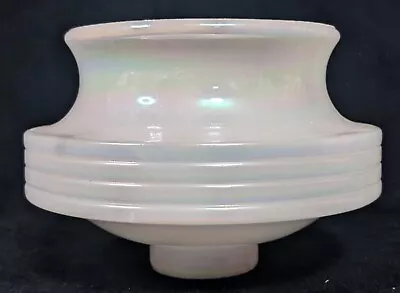 Art Deco White Milk Glass Iridescent Light Shade - 1 11/16  Fitter • $14.99