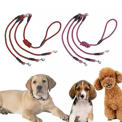 Dog Leash Rope 3 Way Coupler Leash Lead For Running Large Medium Small Dog • £11.11