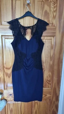 £7.99 • Buy Lipsy London Michelle Keegan Navy Blue/black Bodycon Dress Size 12