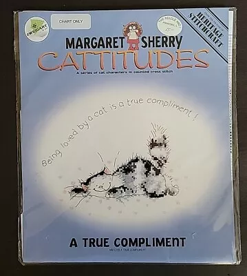 MARGARET SHERRY Cattitudes X-Stitch Chart BEING LOVED BY A CAT True Compliment • $9.99