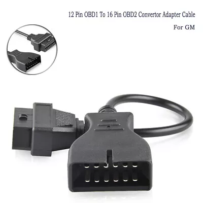 For GM OBD 12 Pin OBD1 To 16 Pin OBD2 Convertor Adapter Cable Diagnostic Scanner • $22.70