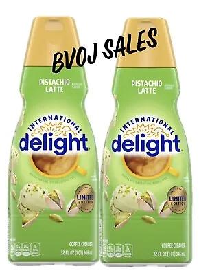 International Delight Pistachio Latte Coffee Creamer 32 Fl Oz Bottle 2 Pack • $28.99
