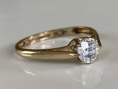 Good Vintage 9CT Gold Cz Ring - - Size N1/2 • £80