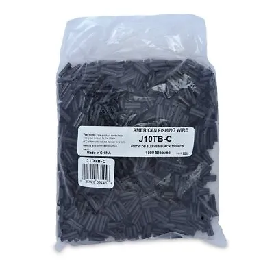 American Fishing Wire Thin Wall Double Barrel Crimp Sleeves Black Color Size • $14.36