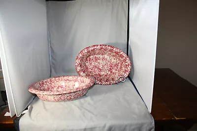 $12 • Buy Roseville Workshops Of Gerald E. Henn Red, Cranberry Oval Vegetable Bowl, NEW