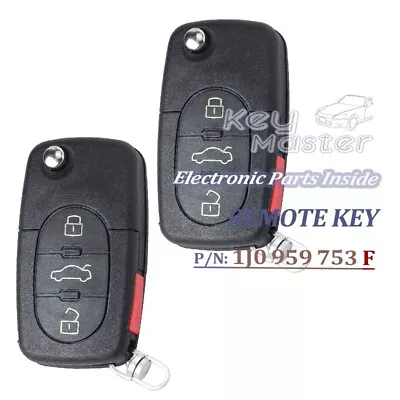 2x 1J0 959 753 F For Volkswagen Passat Jetta Golf 1998-2001 Flip Remote Key Fob • $27.11