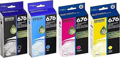 New Genuine Epson 676XL Pro Cyan Ink Cartridge Sealed Box Exp 2017 • $60