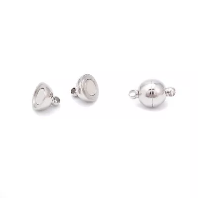 304 Stainless Steel Magnetic Clasp Ball Shape Size 6mm 8mm 10mm 12mm 2 Pcs Bag • $6.49