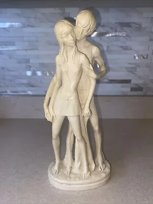A. Santini Signed Vintage Woman And Man Embracing Sculpture 12 Inches • $30